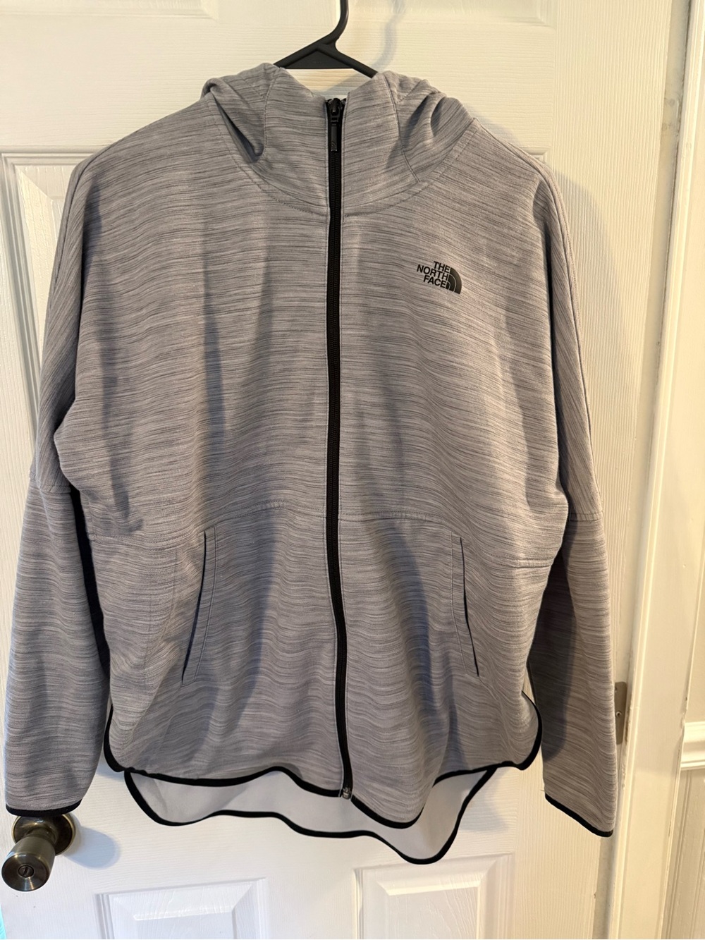 The North Face Heather Gray Hooded Zip-Up Jacket